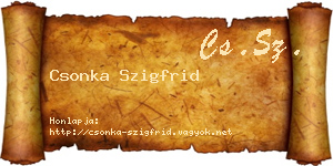 Csonka Szigfrid névjegykártya